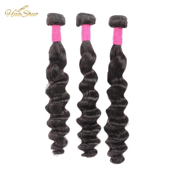 Huashuohair 16inch  Hot Selling Temple Hair Mink Unprocessed Hair Bundles Good Quality Factory Price Indian Hair
