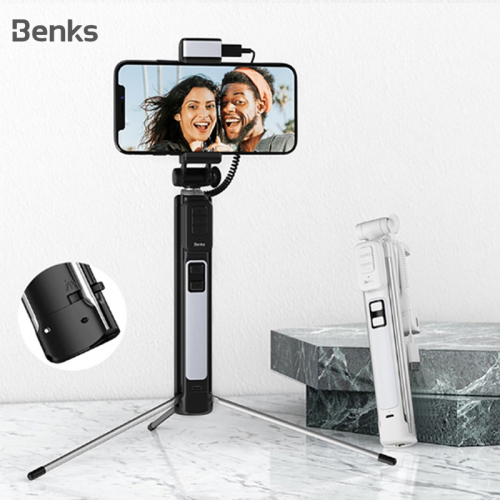 Benks New Wireless Bluetooth Selfie Stick Tripod Extendable With Shutter Button Remote Control Universal For iPhone 11 XR Xiaomi