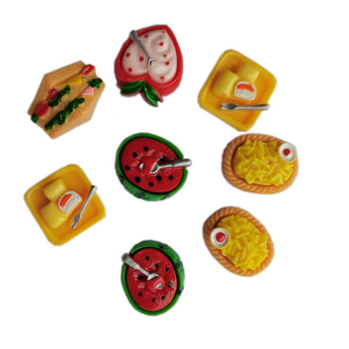 Resin Flat Back Fruit Charms Simulation Sandwich Miniature Sweet Food Kids Doll House Kitchen Play Toys Gifts