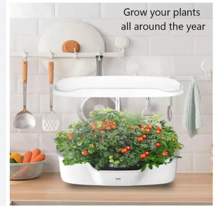 Smart Hydroponic Indoor Herb Garden with LED Grow Light and 12-Pot Capacity