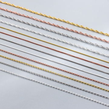 High Quality S925 Sterling Silver Gold Plate DIY Box Chain Necklace with Extension Chain