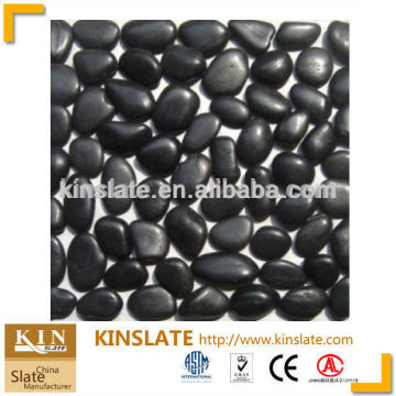 Beautiful black polished pebble stone