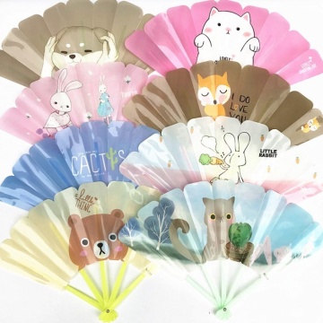 Children's Portable Round Plastic Fan with Cartoon or Custom Design for Summer Promotions