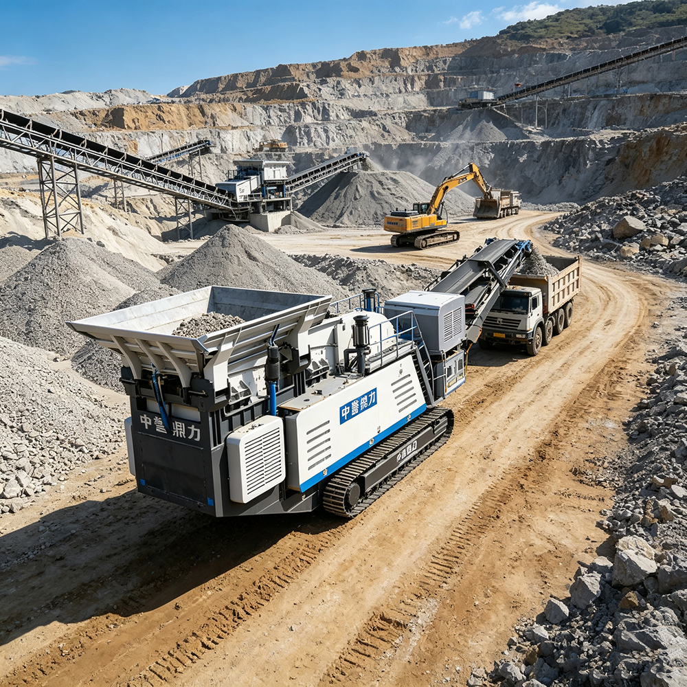 Mobile crushing screening machine