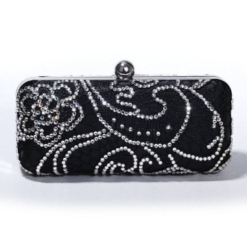 black embroided crystal Evening Bags for women