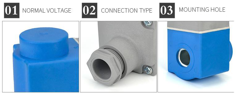 Detailed pictures of normally closed solenoid valve coils in refrigeration units