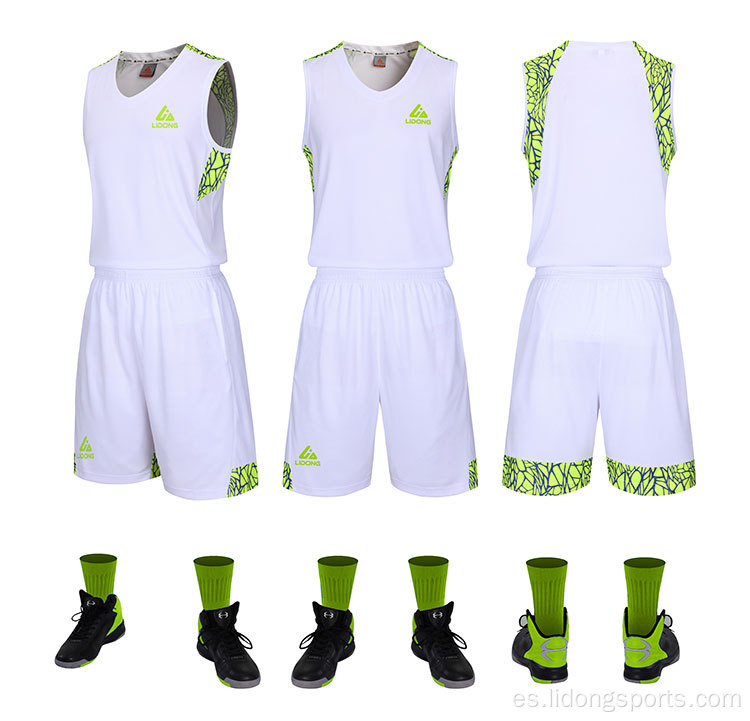 Diseño de camiseta de baloncesto de jóvenes al por mayor color blanco