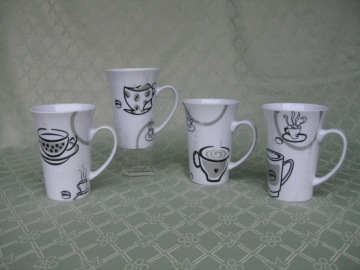 Simple design white body mugs