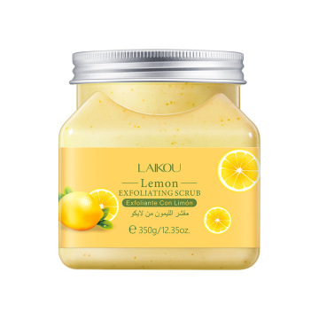 Sécart du corps au citron à label biologique: formule d'exfoliation, de blanchiment et de fruits naturels naturels