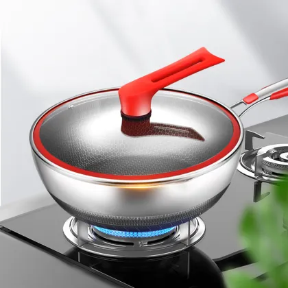 Direct Sales Low-Oil Smoke Non-Stick Flat Bottom Chinese Wok Pan