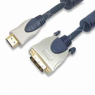 HDMI to DVI Cable Metal Shells with 4, 5 or 6mm Outer Diameter, Available in Various Colors