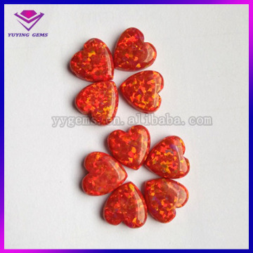 8 10 12 14mm Heart OP45 Synthetic Opal Cabochon