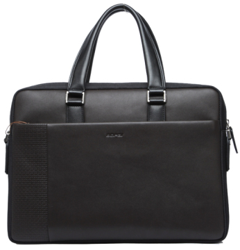 Fashion Designer Black Brown Poly Nylon PU Briefcase PC Bag (114-07801)