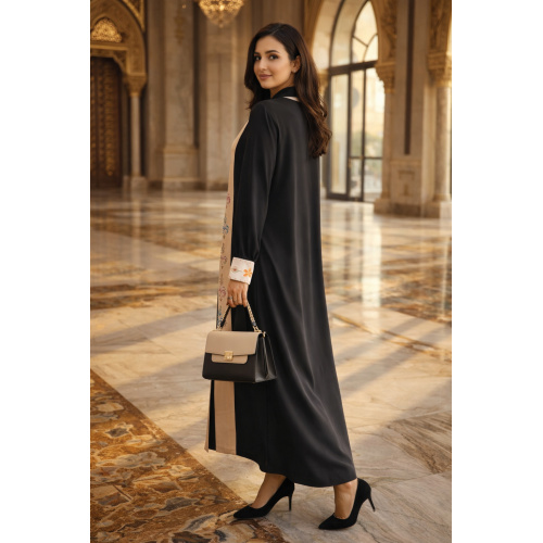 تابلوی کنتراست مشکی پرینت گلدار Abaya