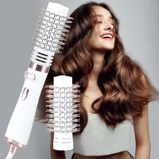 360 Degree Rotating Adjustable Temperature Hair Curling Brush