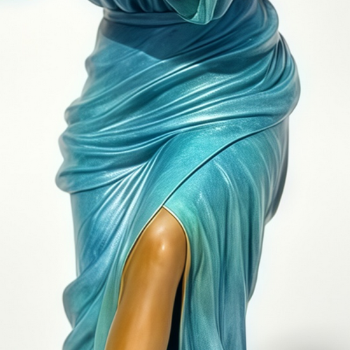 Elegant Bronze Dancer Duo with Silk-Drape Robes