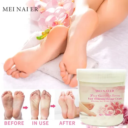 Organic Foot Whitening Massage Cream with Rose - Anti-Wrinkle Moisturizing Lotion for Foot Care