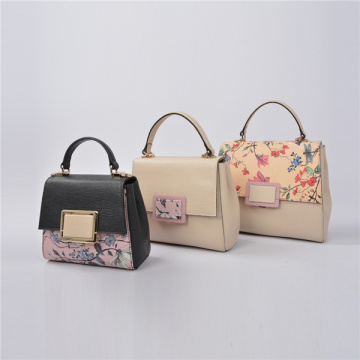 Floral Glossy Retro Vintage Rechteck Top Griff Tasche