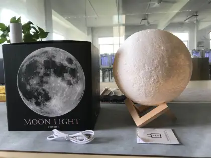 8cm Dual Color Changing Moon Night Light