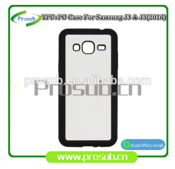 heat transfer PC +TPU silicon blank cell phone case for Prosub-Samsung J3-2016 & J3-3015