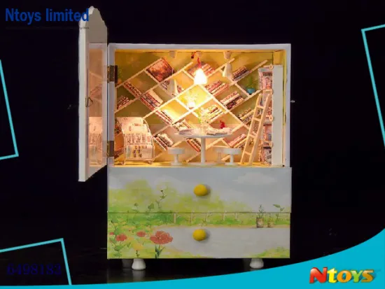 6498183 NOBLE MINI HOUSE DIY WOODEN CRAFT DECORATION W/LIGHT W/O 2*AA BATTERIES