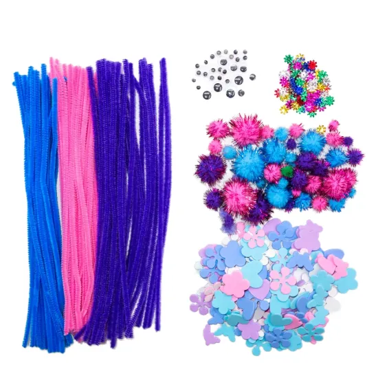 100pcs Dark Green Pipe Cleaners: Premium Craft Supplies for Kids' DIY Art Projects