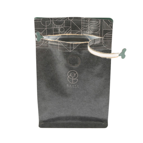 Kraftpapirkaffepose med glidelås og ventil