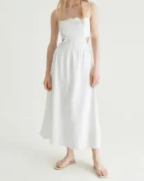 Bra Strapping Linen Suspender Skirt