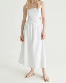 Bra Strapping Linen Suspender Skirt