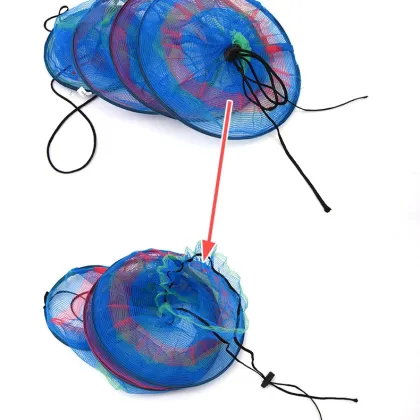 Colorful Collapsible Nylon Fish Guard Fishing Basket Net 65*25cm