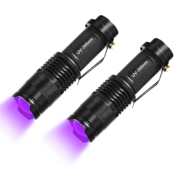 395nm/365nm LED UV Torch Blacklight Flashlight - Dimmable Urine Detector Scorpion Flashlight