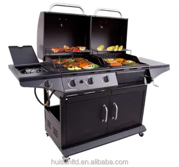 Factory Custom Modern Commercial Stainless Steel Gas Barbeque Outdoor Grill With Cabinets Wheels