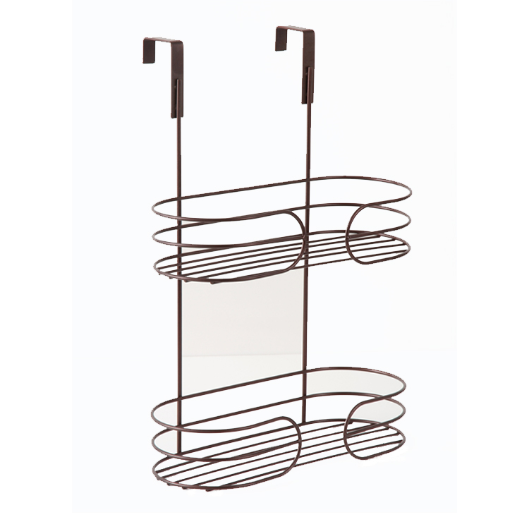 Panier de shampooing de salle de bain caddy de douche suspendue marron