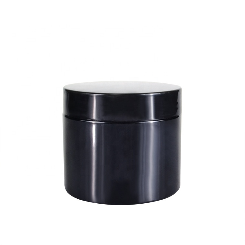 Black pet plastic cosmetic packaging cream jar