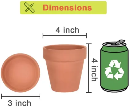 4 Inch Terra Cotta Pots with Saucer