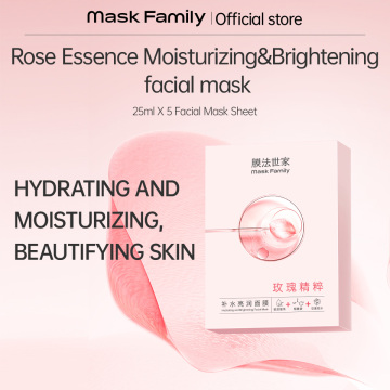 Masque de masque rose hydratant et masque facial éclaircissant