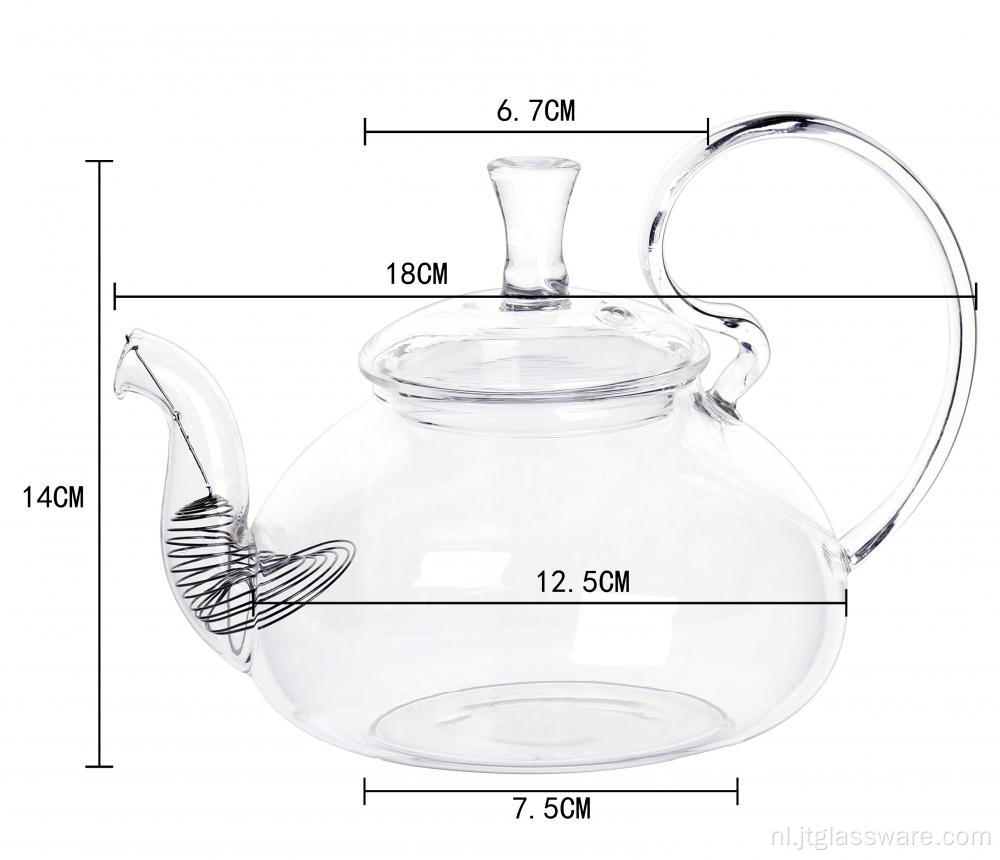 650 ml mondgeblazen elegante glazen theepot