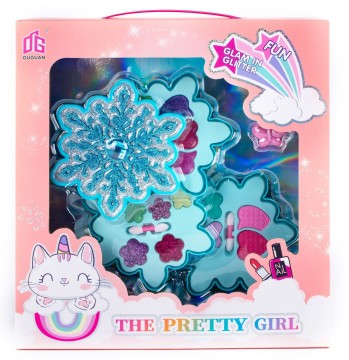 Three-Layer Rotating Children's Make-Up Case: A Stylish Organizer for Little Artists