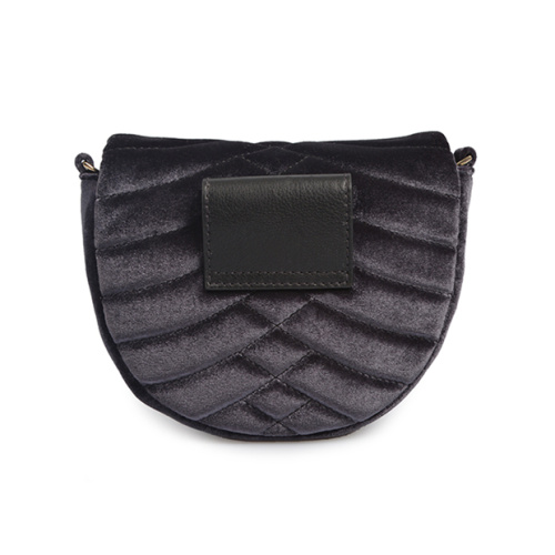 Half Round Saddle Bag Crossbody Felt Minimalist Purse