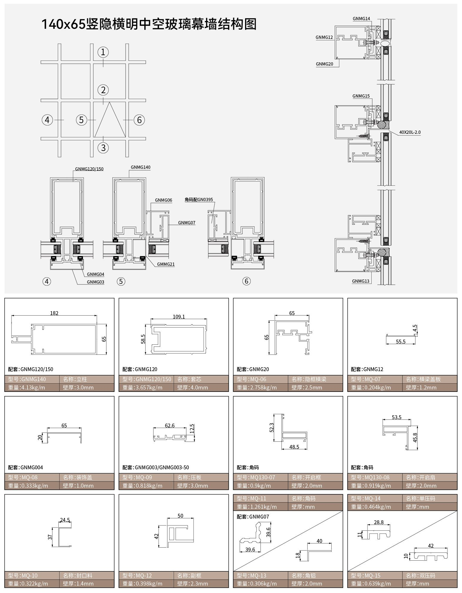 140x65 Vertical Semi-Hidden Insulated Glass C