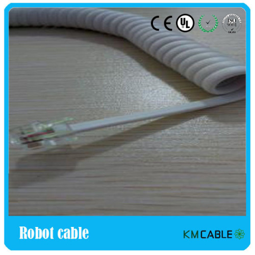 Flexible copper conductor rj9 telephone spiral cable