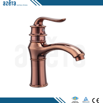 Rose Gold Single Lever Water Tap Bathroom Wash Basin Brass Faucet