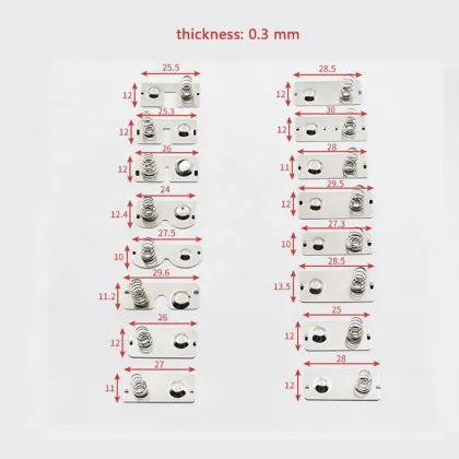 Custom Steel Electrical AA Battery Contacts with Nickel Plated Spring for Electric Switches and Contacts