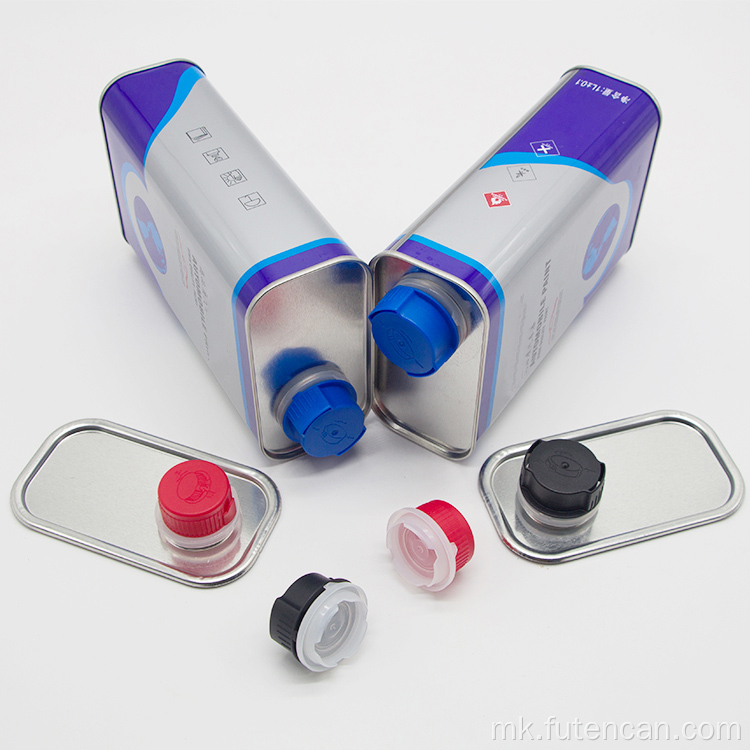 Правоаголна лимена конзерва од 1L празна моторно масло