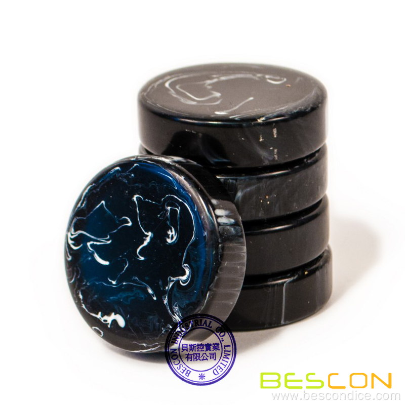 Marble Backgammon Playing Stones Black&White