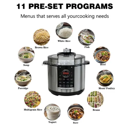 8L Non-Stick Electric Pressure Cooker with One-Touch Functionality