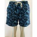 Blue lightning print men's beach shorts