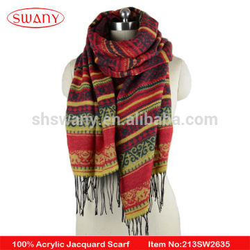 100% acrylic woven jacquard scarf