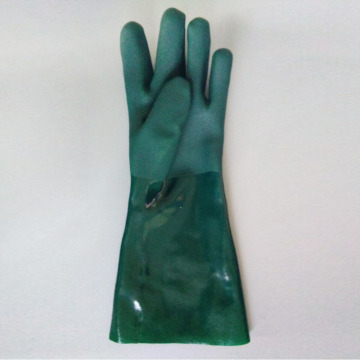 PVC dipped green jersey cotton working brand name gloves