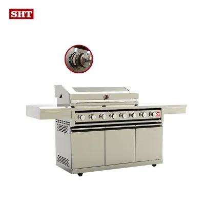 Luxurious Family Outdoor Kitchen Gas Barbecue Grill with Glass Window